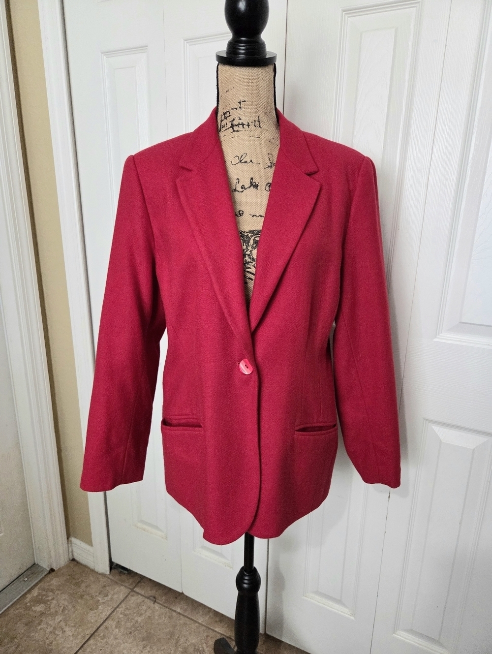 Sag Harbor Women's Red Single-Button Blazer Jacket